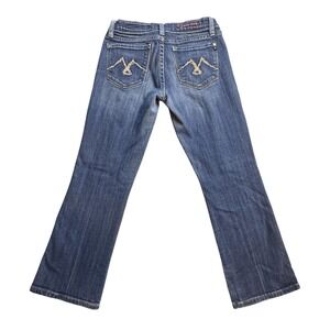 Vigoss Jeans Bootcut Jeans Womens 0 Blue Medium Wash Stretch Embroidered